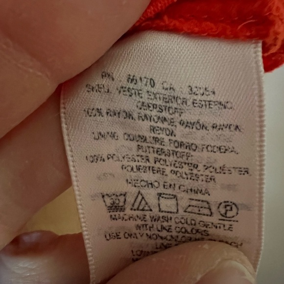 Anthropologie Maeve orange blouse with button sleeves and little dot design - Picture 8 of 8